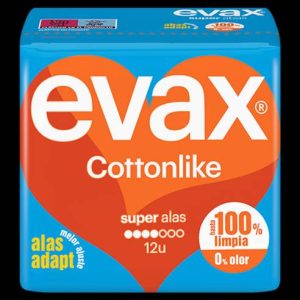 COMPRESAS EVAX COTTONLIKE SUPER CON ALAS 12 UDS
